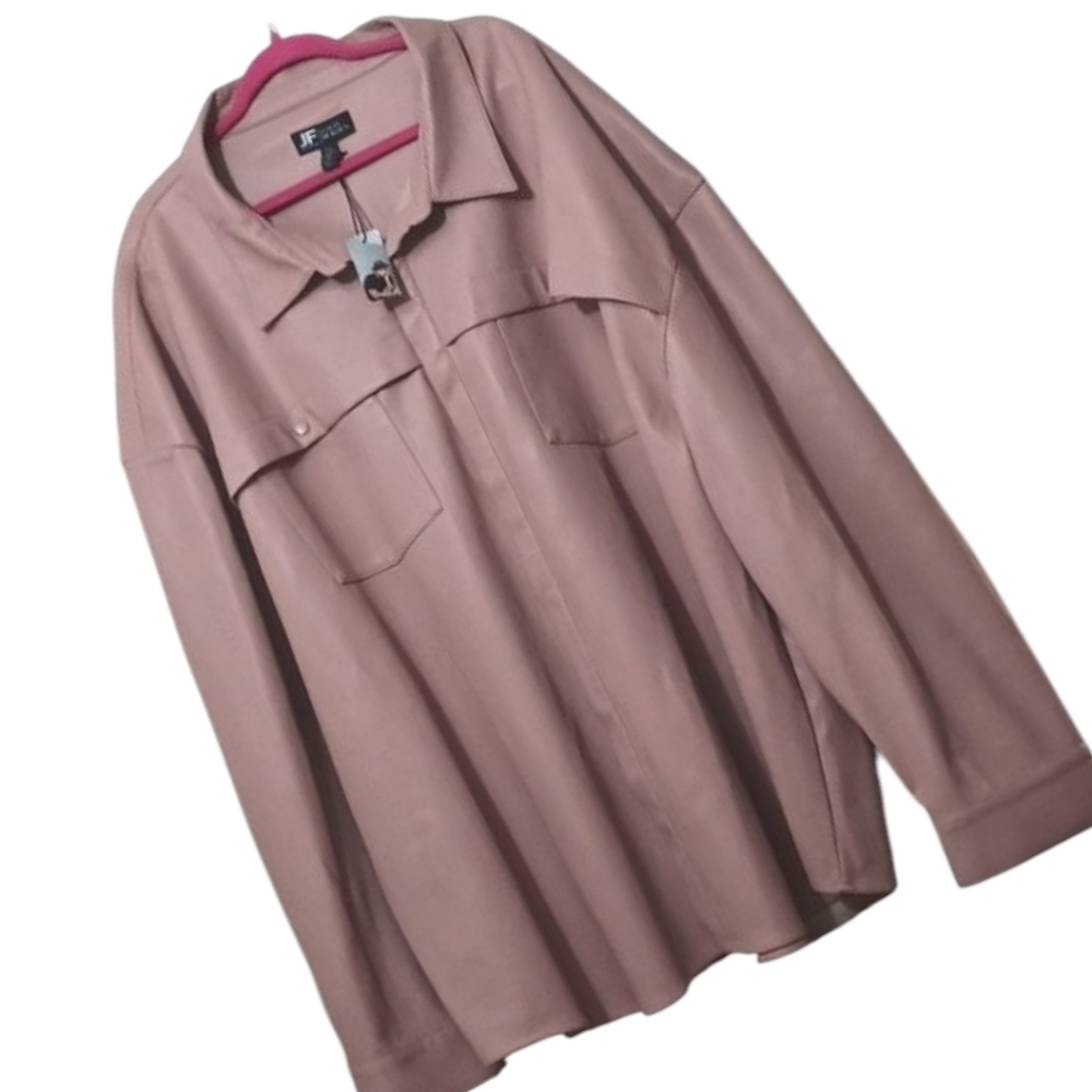 Faux Leather Shirt Jacket Unisex Item
